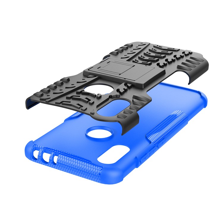 Cool Tyre Kickstand PC + TPU Hybrid Case for Xiaomi Redmi 7 / Redmi Y3 - Blue-5