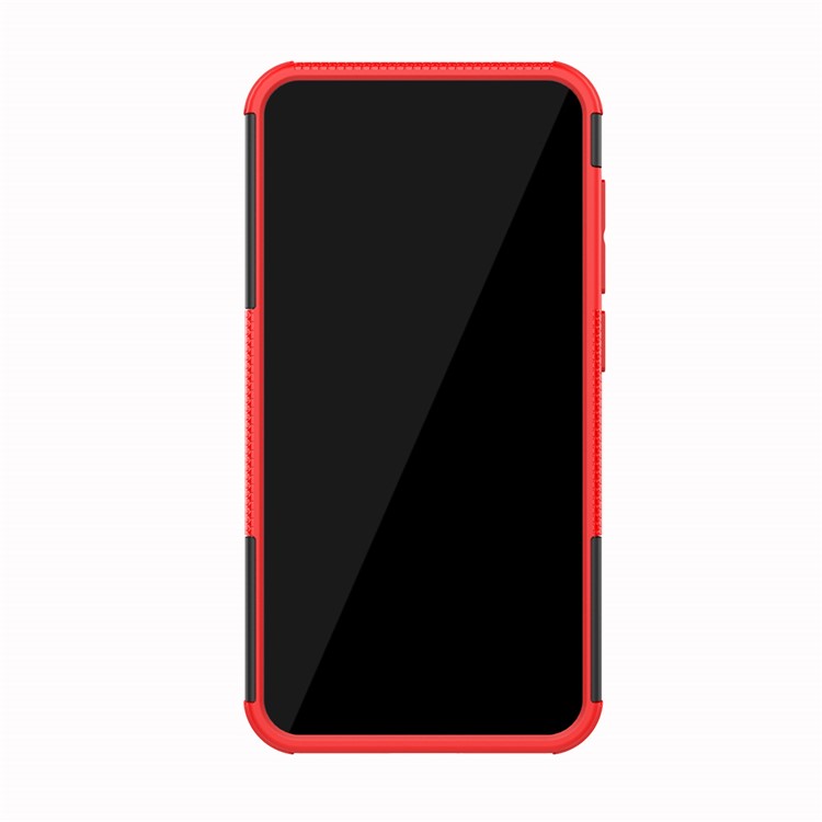 2-in-1-Reifenmuster PC + TPU-Hybrid-Handyhülle Mit Ständer Für Xiaomi Redmi Go - Rot-4
