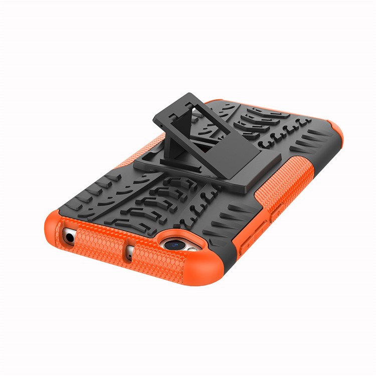 2-in-1 Tyre Pattern PC + TPU Hybrid Mobile Phone Case with Kickstand for Xiaomi Redmi Go - Orange-7