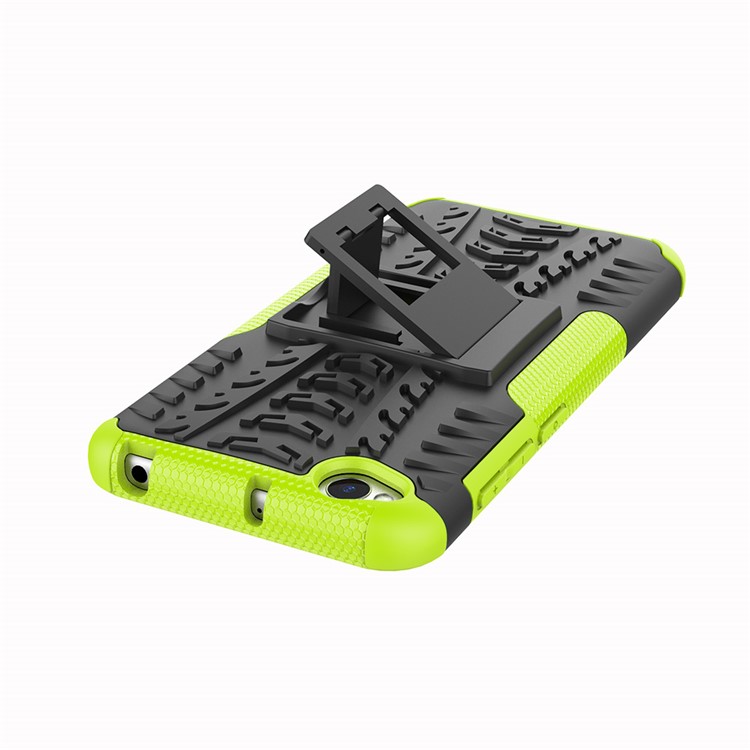 2-in-1 Tyre Pattern PC + TPU Hybrid Mobile Phone Case with Kickstand for Xiaomi Redmi Go - Green-7