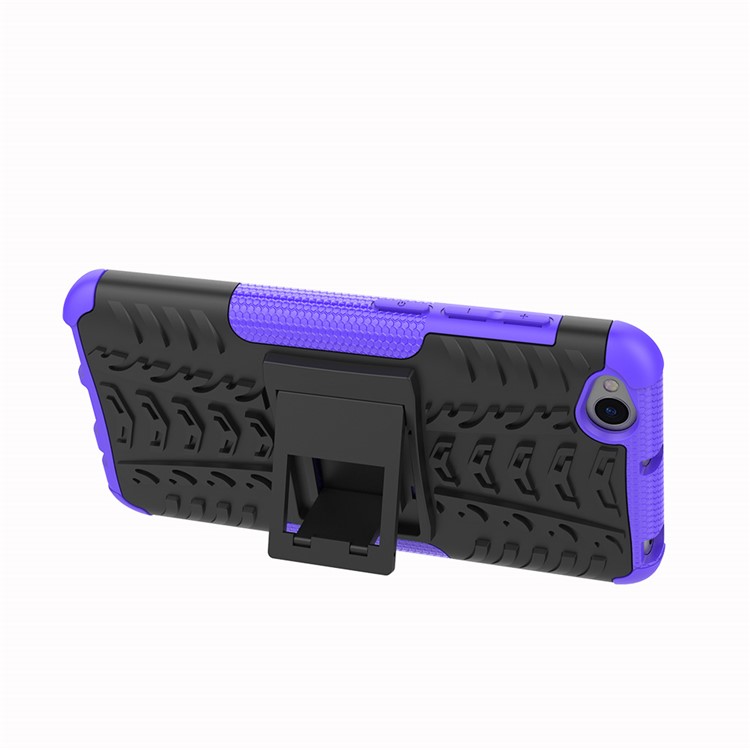 2-in-1 Tyre Pattern PC + TPU Hybrid Mobile Phone Case with Kickstand for Xiaomi Redmi Go - Purple-5