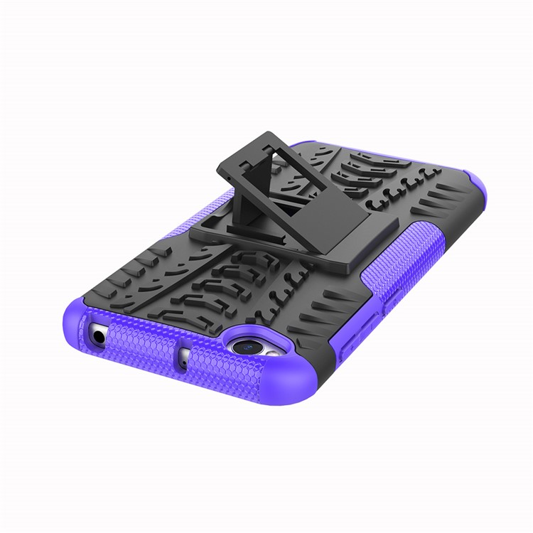 2-in-1 Tyre Pattern PC + TPU Hybrid Mobile Phone Case with Kickstand for Xiaomi Redmi Go - Purple-7