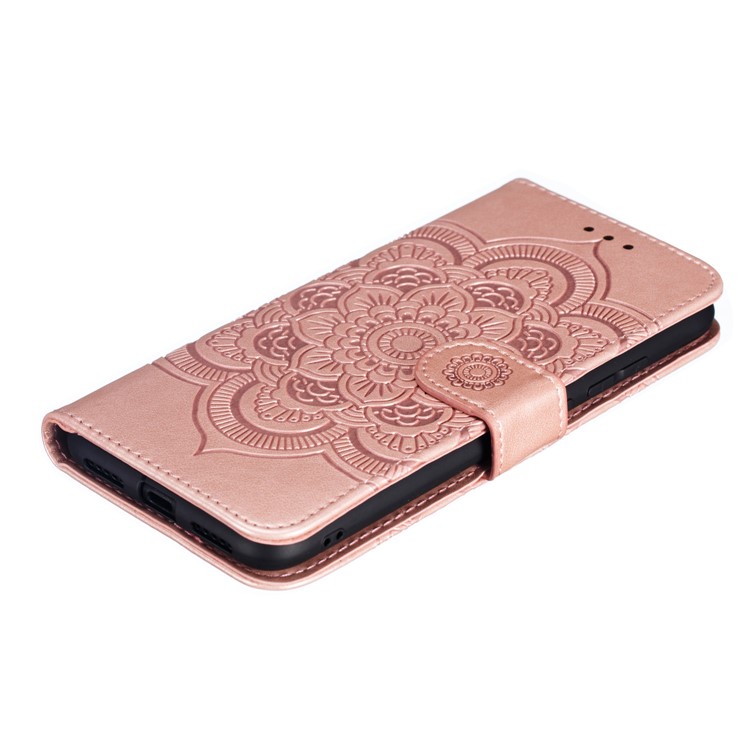 For Xiaomi Redmi Note 7S / Note 7/Note 7 Pro (India) Imprint Mandala Flower Leather Wallet Cover Phone Case - Rose Gold-5