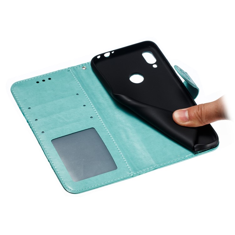 For Xiaomi Redmi Note 7S / Note 7/Note 7 Pro (India) Imprint Mandala Flower Leather Wallet Cover Phone Case - Green-10
