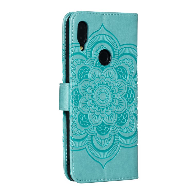 For Xiaomi Redmi Note 7S / Note 7/Note 7 Pro (India) Imprint Mandala Flower Leather Wallet Cover Phone Case - Green-4
