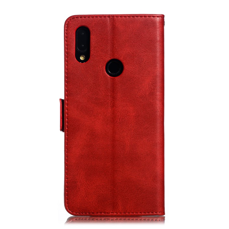 Leather Wallet Stand Case for Xiaomi Redmi Note 7 / Note 7 Pro (India) - Red-3