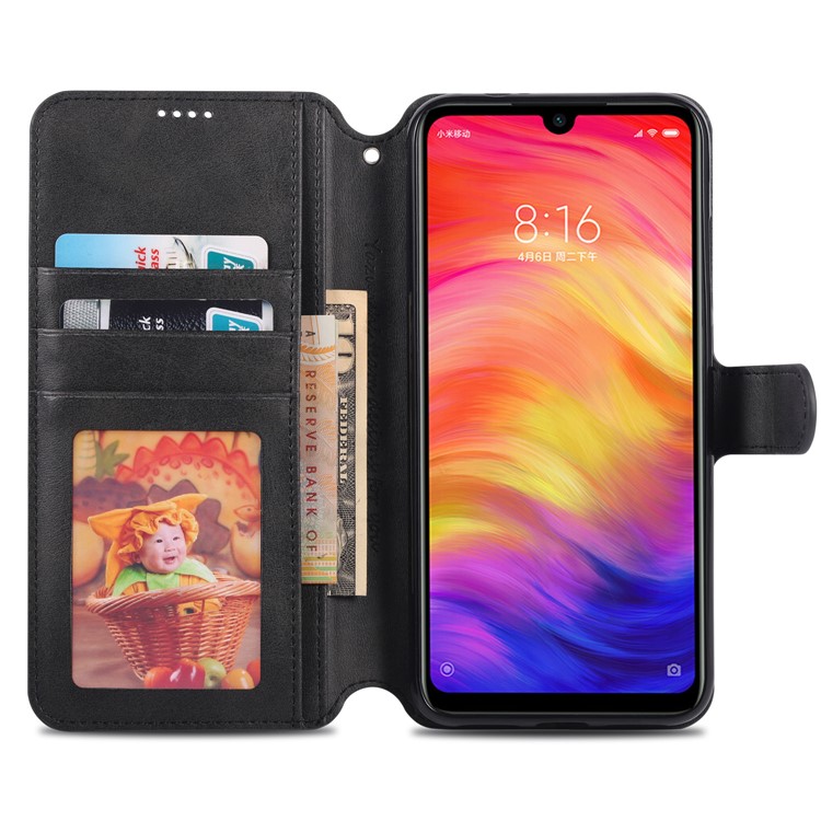 AZNS Leather Wallet Stand Phone Cover for Xiaomi Redmi 7/Redmi Y3 - Black-6