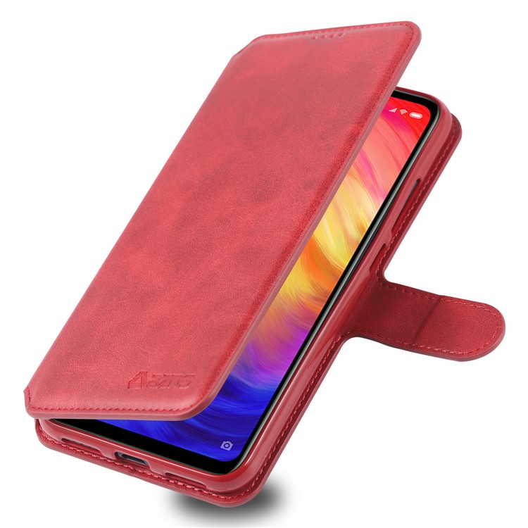 AZNS Leather Wallet Stand Phone Cover for Xiaomi Redmi 7/Redmi Y3 - Red-7