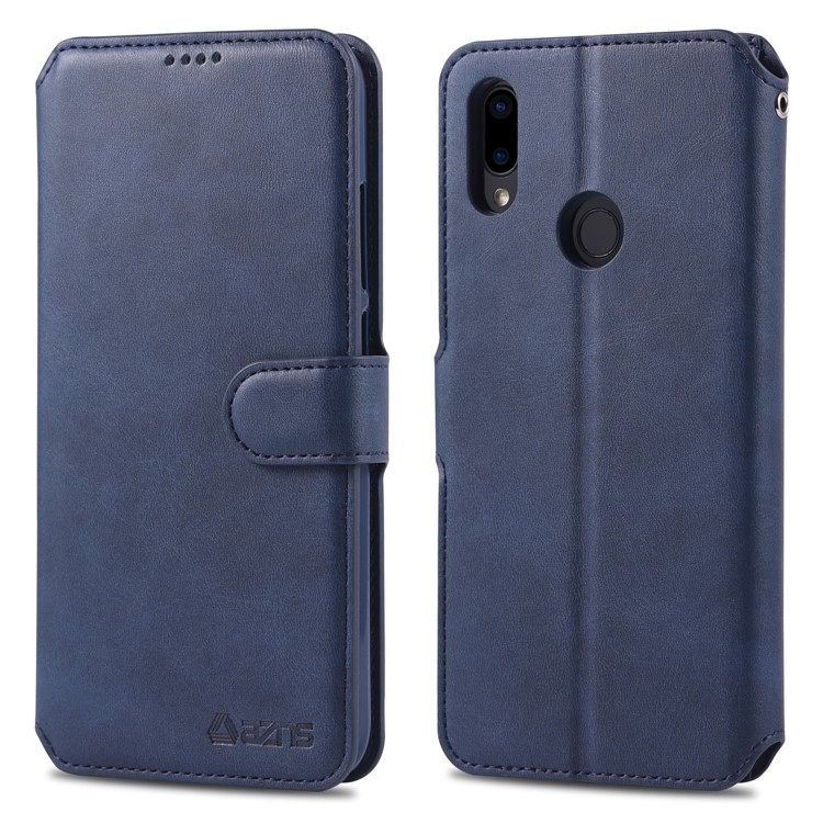 AZNS Leather Wallet Stand Phone Cover for Xiaomi Redmi 7/Redmi Y3 - Blue-1