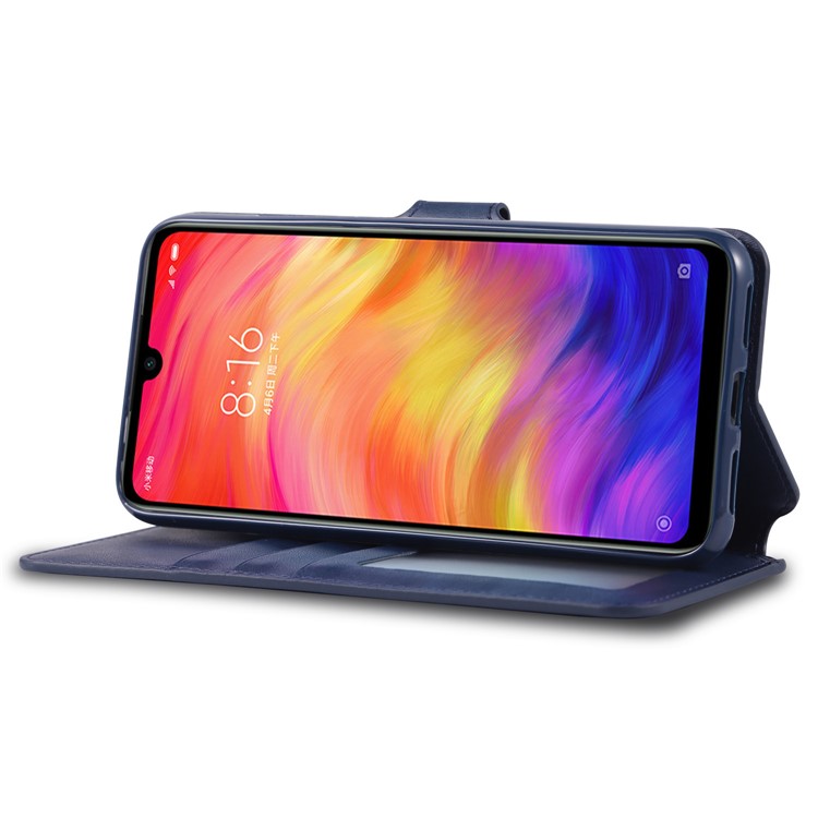AZNS Leather Wallet Stand Phone Cover for Xiaomi Redmi 7/Redmi Y3 - Blue-4