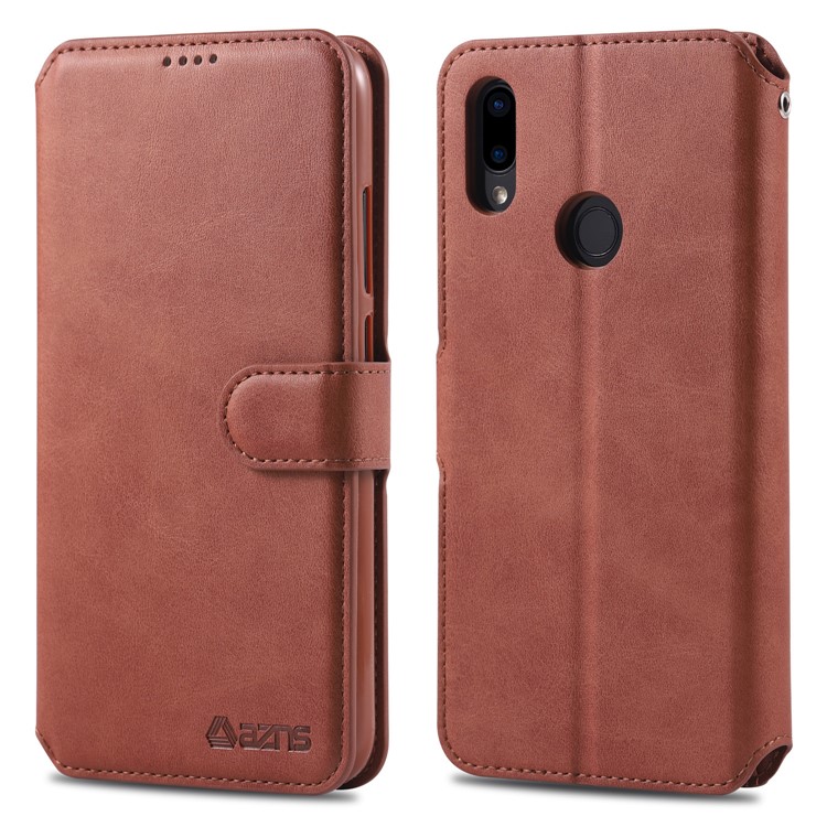 AZNS Leather Wallet Stand Phone Cover for Xiaomi Redmi 7/Redmi Y3 - Brown-1