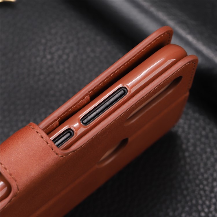 AZNS Leather Wallet Stand Phone Cover for Xiaomi Redmi 7/Redmi Y3 - Brown-14