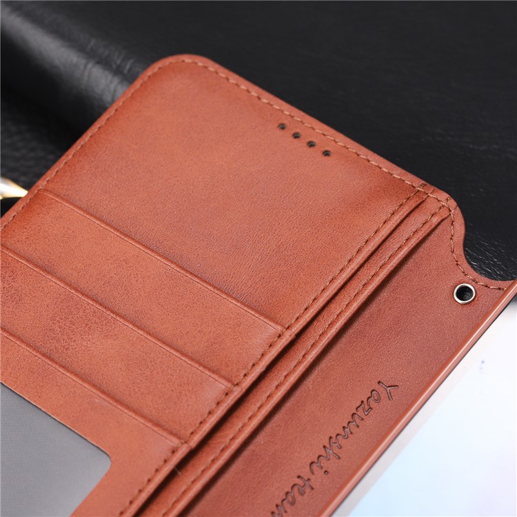 AZNS Leather Wallet Stand Phone Cover for Xiaomi Redmi 7/Redmi Y3 - Brown-15