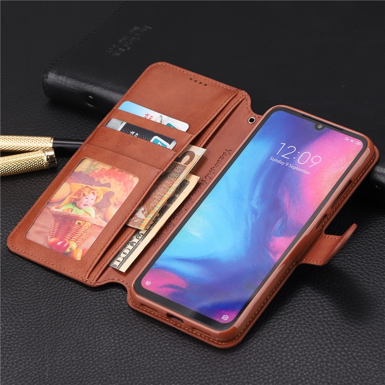 AZNS Leather Wallet Stand Phone Cover for Xiaomi Redmi 7/Redmi Y3 - Brown-19