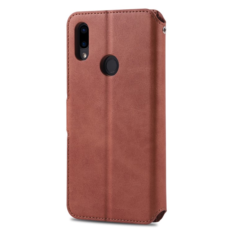 AZNS Leather Wallet Stand Phone Cover for Xiaomi Redmi 7/Redmi Y3 - Brown-3