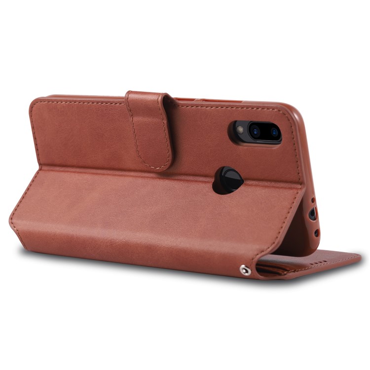 AZNS Leather Wallet Stand Phone Cover for Xiaomi Redmi 7/Redmi Y3 - Brown-5