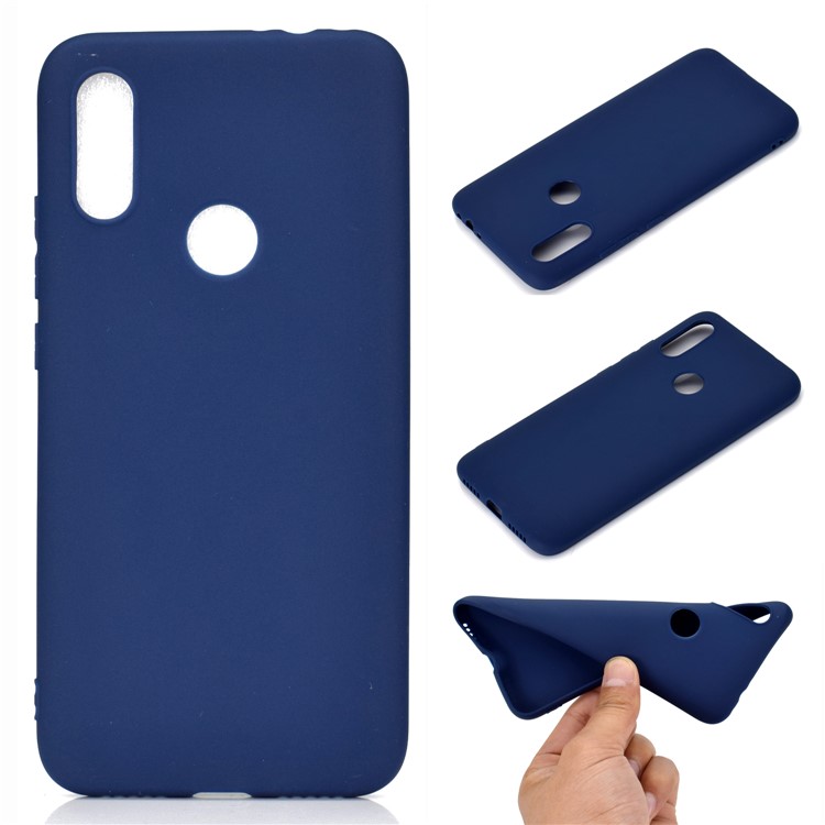 Soft Frosted TPU Case for Xiaomi Redmi 7 - Dark Blue-1
