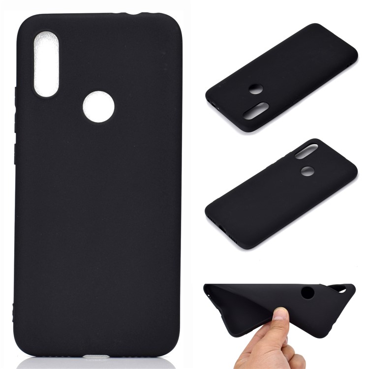 Custodia TPU Glassata Morbida Per Xiaomi Redmi 7 - Nero