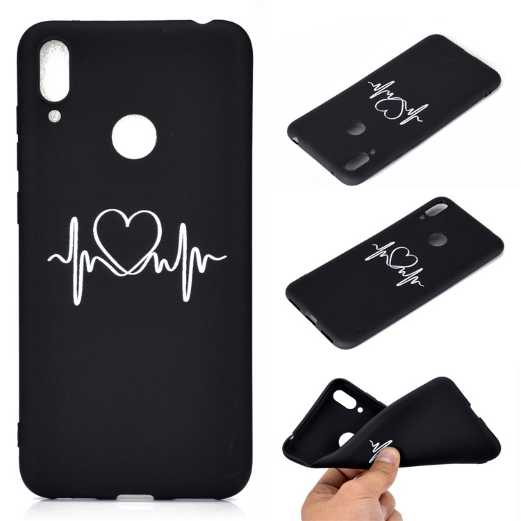 Pattern Printing Matte TPU Case for Xiaomi Redmi Note 7S / Note 7 / Note 7 Pro (India) - Heart-1