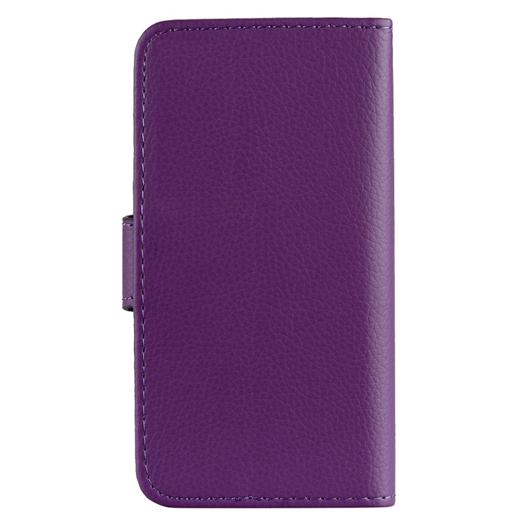 For Xiaomi Redmi Note 7 Litchi Grain PU Leather Stand Wallet Phone Case with Strap - Purple-3