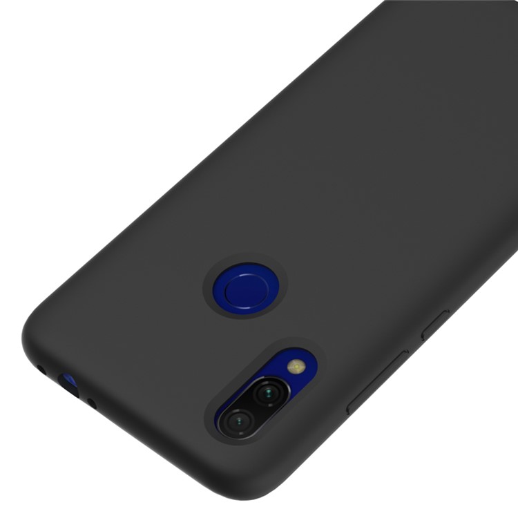 Rubberized Silky Silicone Case for Xiaomi Redmi 7 - Black-2