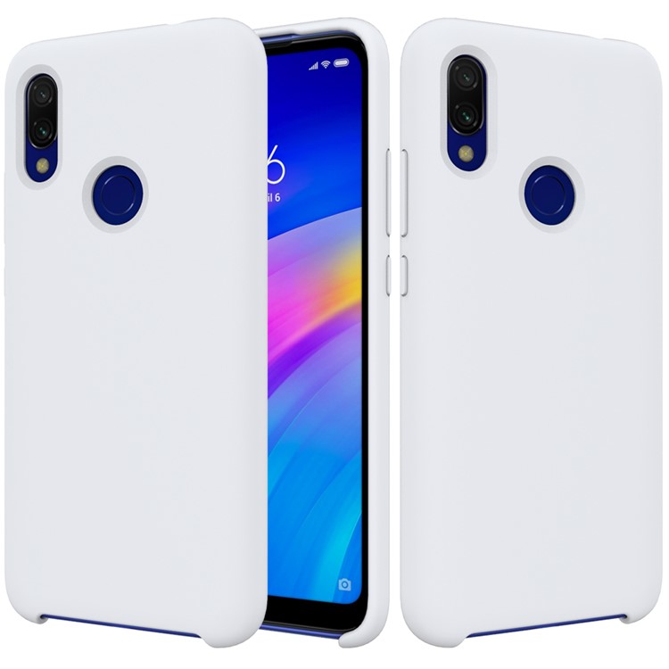 Rubberized Silky Silicone Case for Xiaomi Redmi 7 - White-1