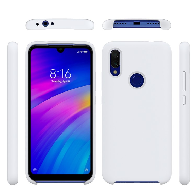Rubberized Silky Silicone Case for Xiaomi Redmi 7 - White-5