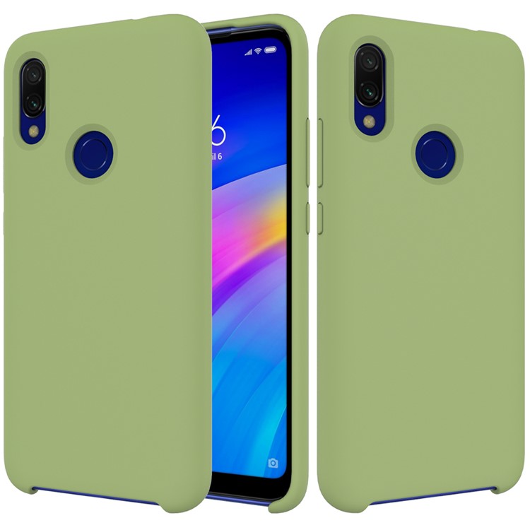 Rubberized Silky Silicone Case for Xiaomi Redmi 7 - Green-1