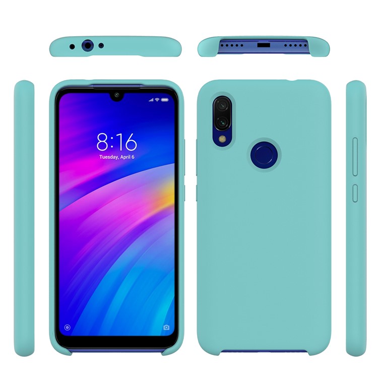 Rubberized Silky Silicone Case for Xiaomi Redmi 7 - Blue-5