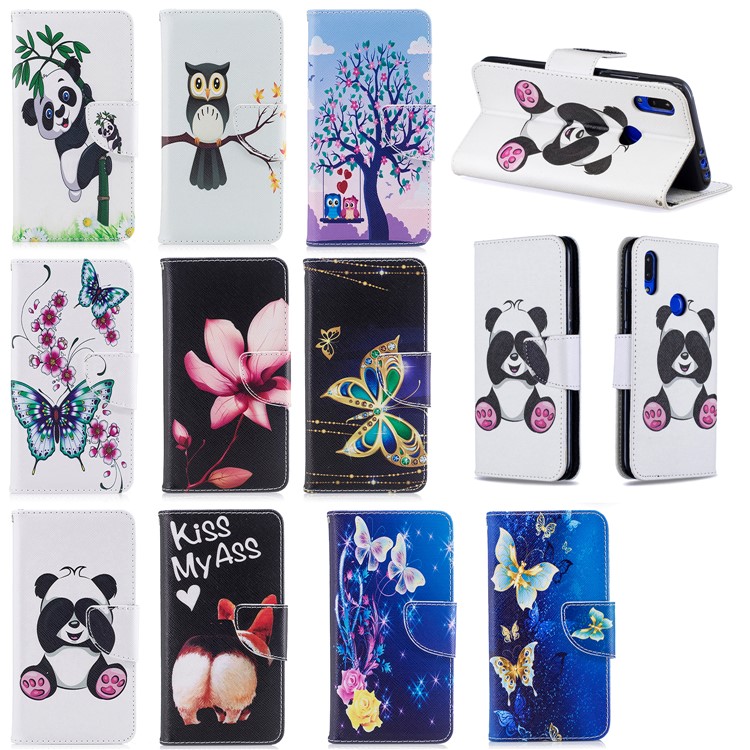 For Xiaomi Redmi 7 Pattern Printing Leather Stand Wallet Case - Roses and Butterflies-9