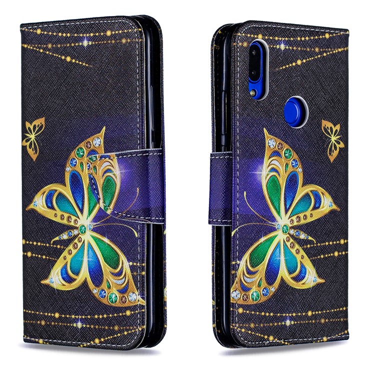 For Xiaomi Redmi 7 Pattern Printing Leather Stand Wallet Case - Colorized Butterfly-4