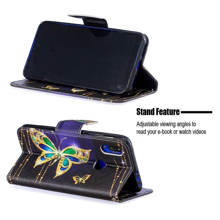 For Xiaomi Redmi 7 Pattern Printing Leather Stand Wallet Case - Colorized Butterfly-5