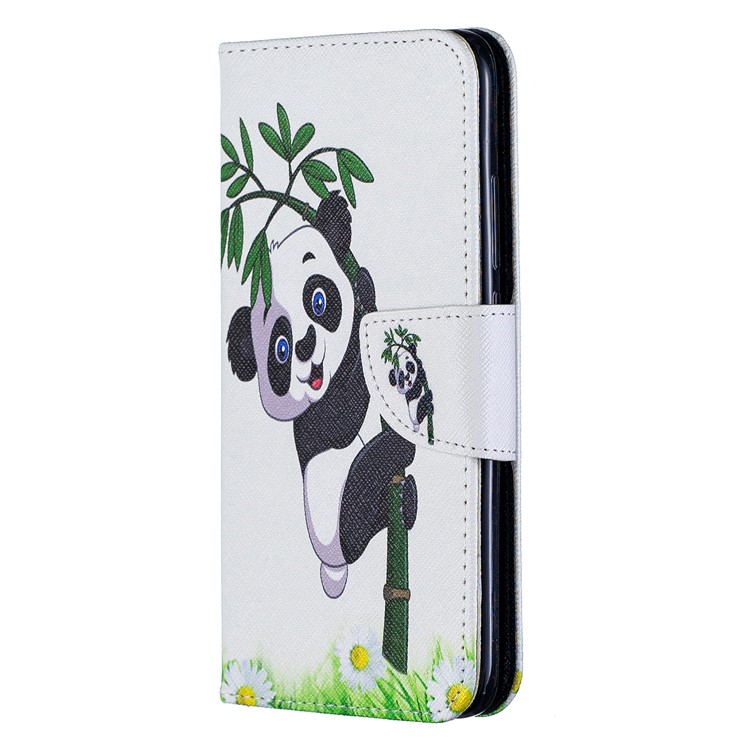 Para Xiaomi Redmi 7 Patrón De Impresión De Cuero Funda Cartera - Panda-2