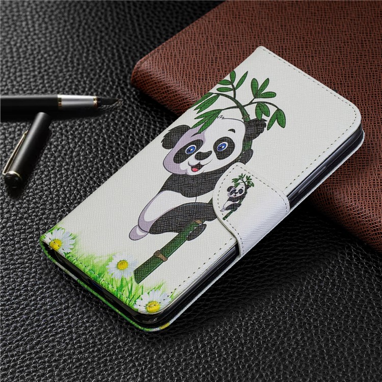 Para Xiaomi Redmi 7 Patrón De Impresión De Cuero Funda Cartera - Panda-7