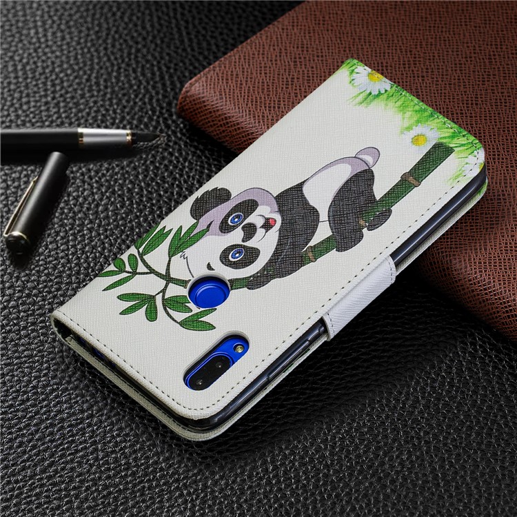 Para Xiaomi Redmi 7 Patrón De Impresión De Cuero Funda Cartera - Panda-8