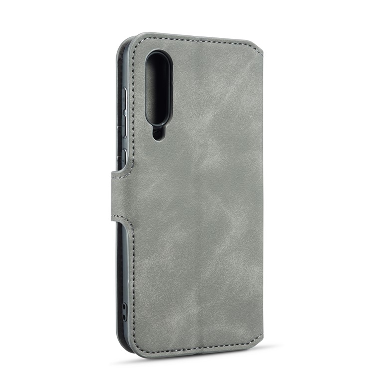 DG.MING Retro Style Leather Wallet Stand Case for Xiaomi Mi 9 - Grey-3