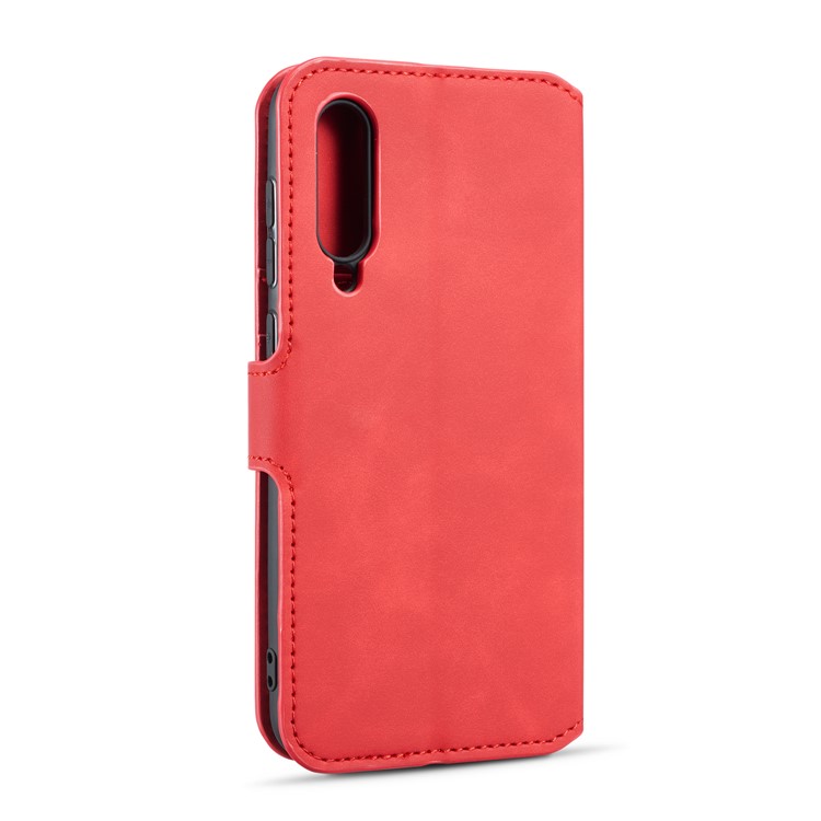 DG.MING Retro Style Leather Wallet Stand Case for Xiaomi Mi 9 - Red-3