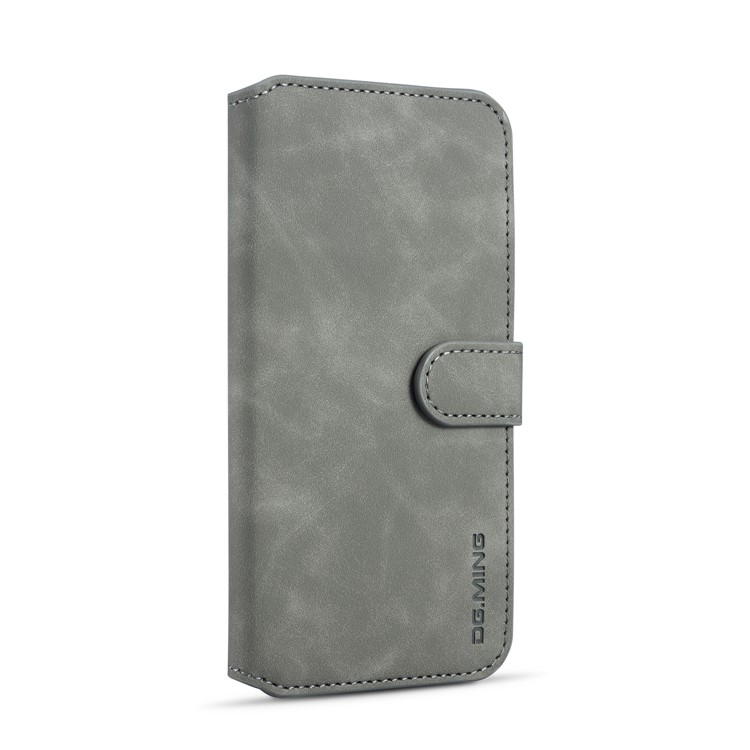 DG.MING Retro Style Leather Wallet Case for Xiaomi Redmi Note 7S / Note 7 / Note 7 Pro (India) - Grey-2
