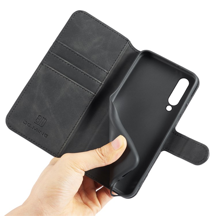 DG.MING Retro Style Leather Wallet Stand Case for Xiaomi Mi 9 SE - Black-5