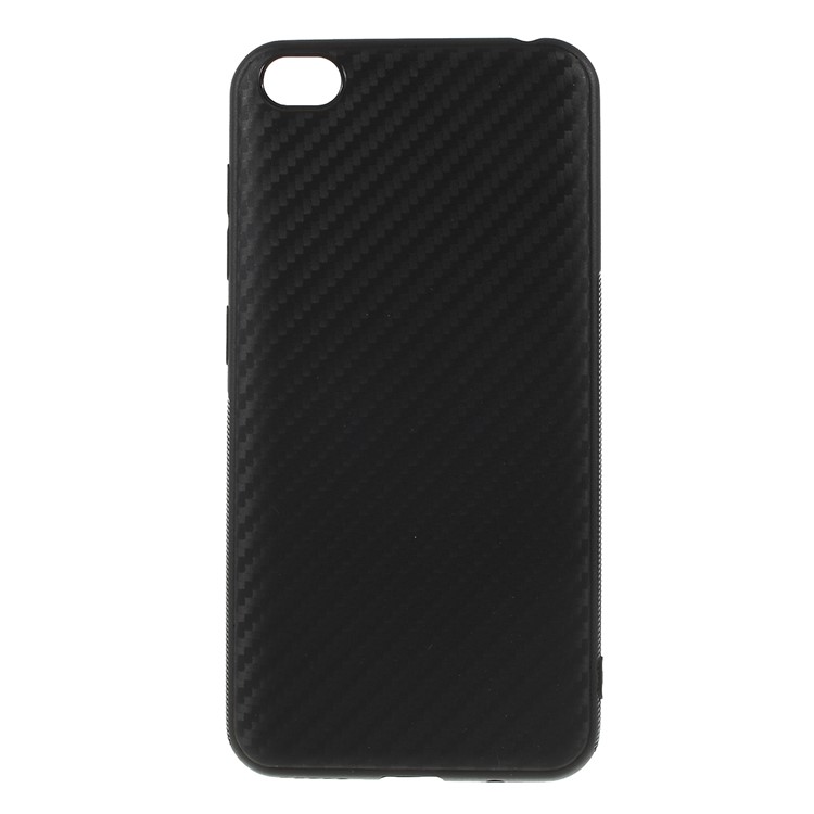 Carbon Fiber Brushed TPU Casing for Xiaomi Redmi Go - Black-1