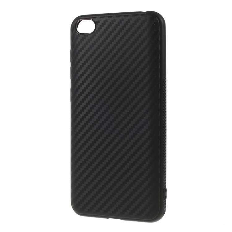 Carbon Fiber Brushed TPU Casing for Xiaomi Redmi Go - Black-2