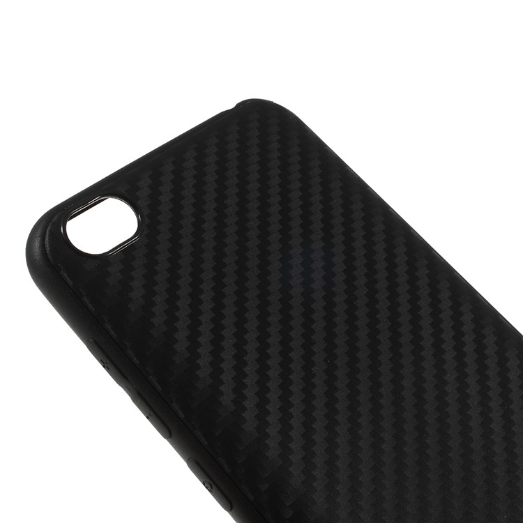 Carbon Fiber Brushed TPU Casing for Xiaomi Redmi Go - Black-4