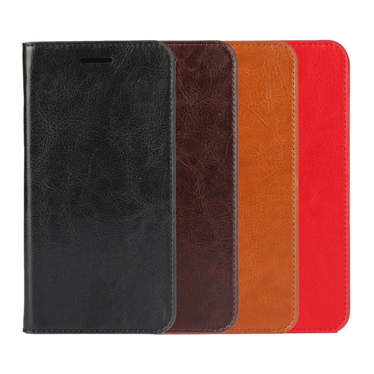 Crazy Horse Full Grain Genuine Leather Wallet Case for Xiaomi Redmi Pro - Black-11
