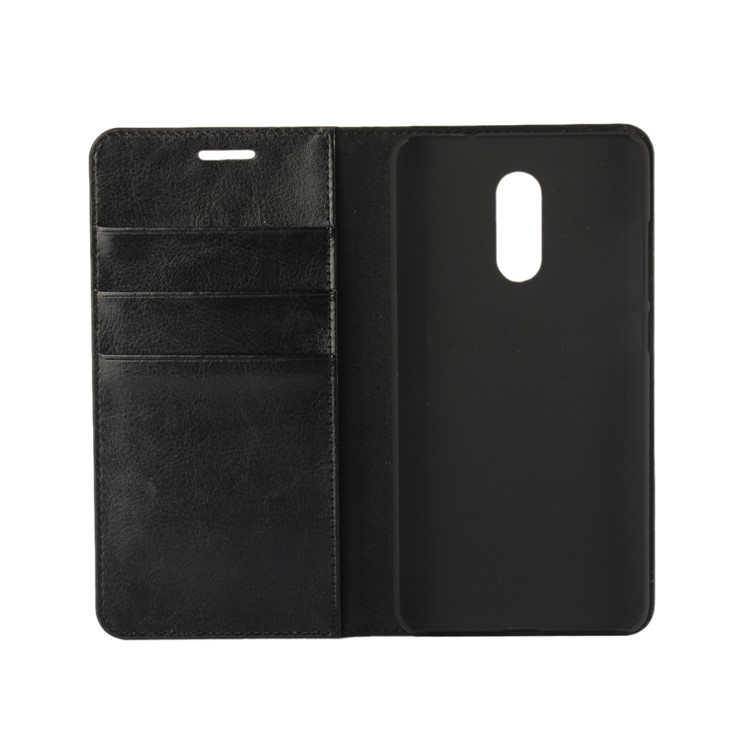 Crazy Horse Full Grain Genuine Leather Wallet Case for Xiaomi Redmi Pro - Black-5