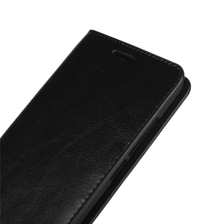 Crazy Horse Full Grain Genuine Leather Wallet Case for Xiaomi Redmi Pro - Black-7