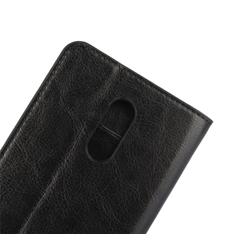 Crazy Horse Full Grain Genuine Leather Wallet Case for Xiaomi Redmi Pro - Black-8
