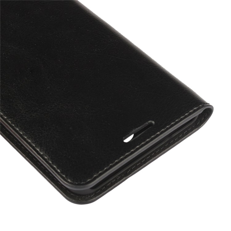 Crazy Horse Full Grain Genuine Leather Wallet Case for Xiaomi Redmi Pro - Black-9