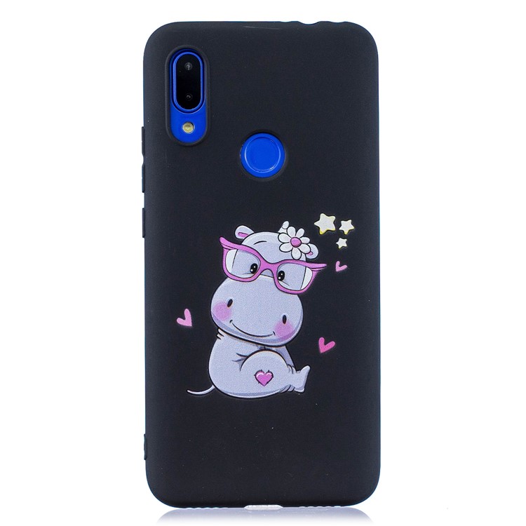 Pattern Printing TPU Gel Protective Case with Silicone Strap for Xiaomi Redmi 7 - Black-3