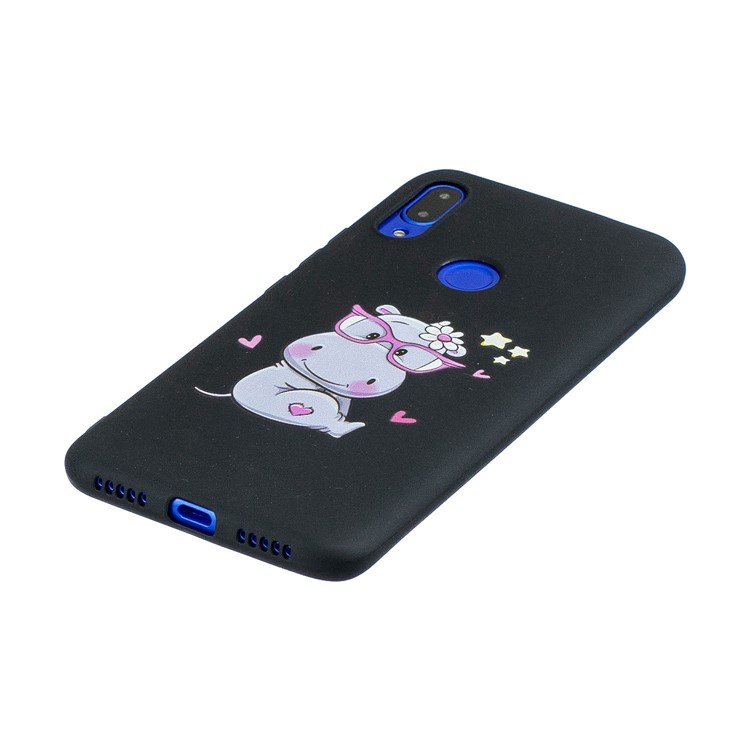 Pattern Printing TPU Gel Protective Case with Silicone Strap for Xiaomi Redmi 7 - Black-5