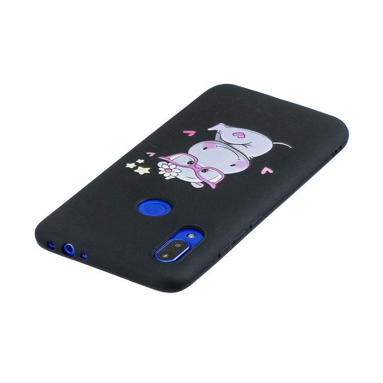 Pattern Printing TPU Gel Protective Case with Silicone Strap for Xiaomi Redmi 7 - Black-6